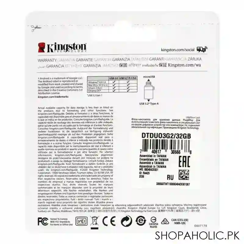 kingston data traveler microduo3 g2 32gb otg usb 3.2 drive, dtdu03g2/32gb image4