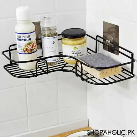 kitchen and bathroom corner iron rack image3