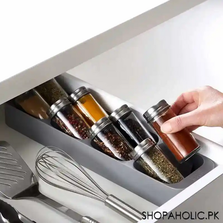 kitchen drawer compact 8 grids spice jar organizer main image