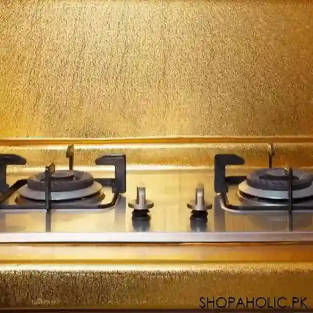 kitchen golden aluminum foil sticker roll (size: 60cm x 200cm) image2