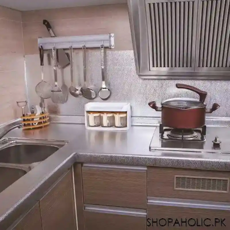kitchen oil proof self adhesive aluminum foil sticker roll (size: 40x200cm) image4