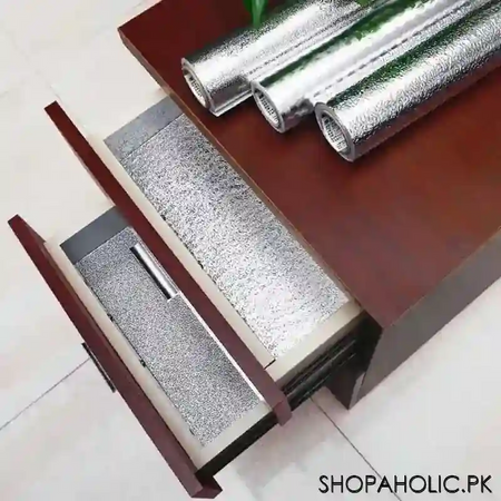 kitchen oil proof self adhesive aluminum foil sticker roll (size: 40x200cm) image6
