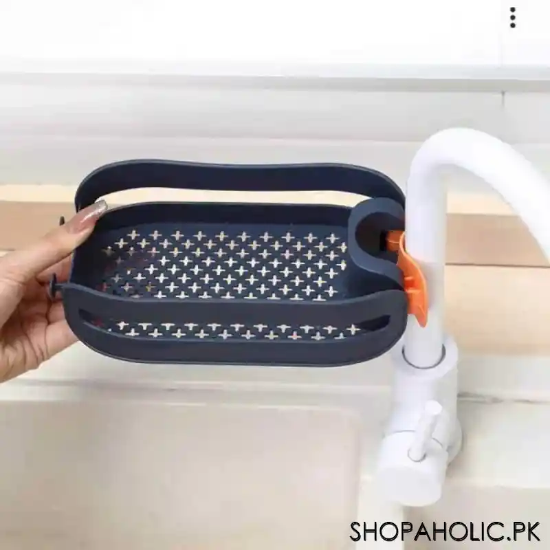 kitchen sink faucet hanging storage drainer basket image3