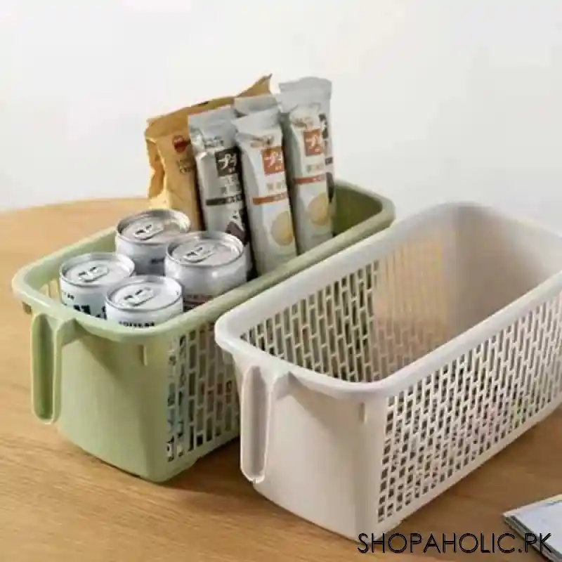 kitchen spice storage basket with handle main image