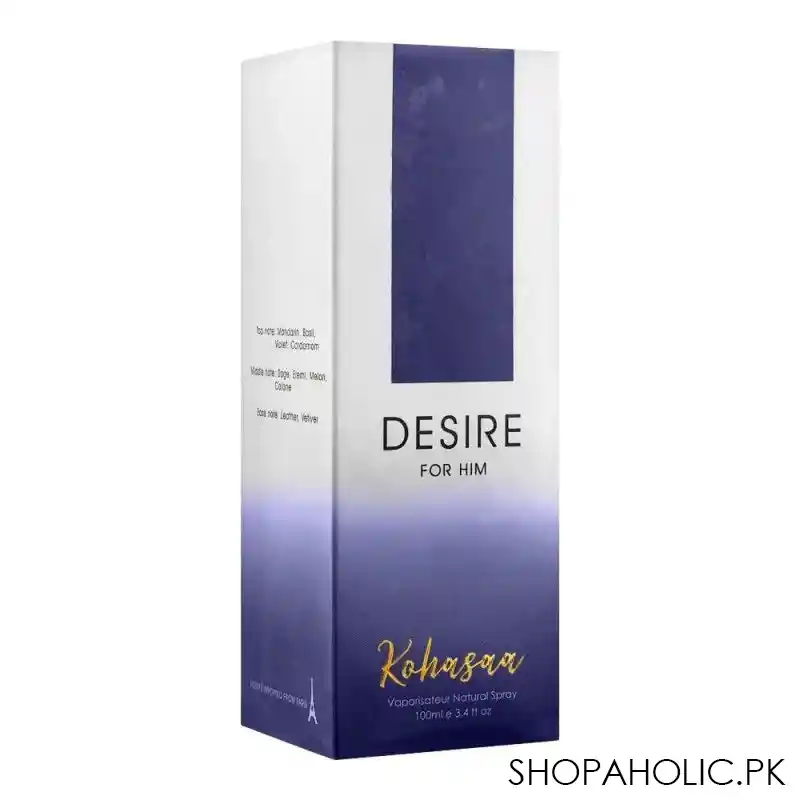 kohasaa desire vaporisateur natural spray, for men, 100ml image2
