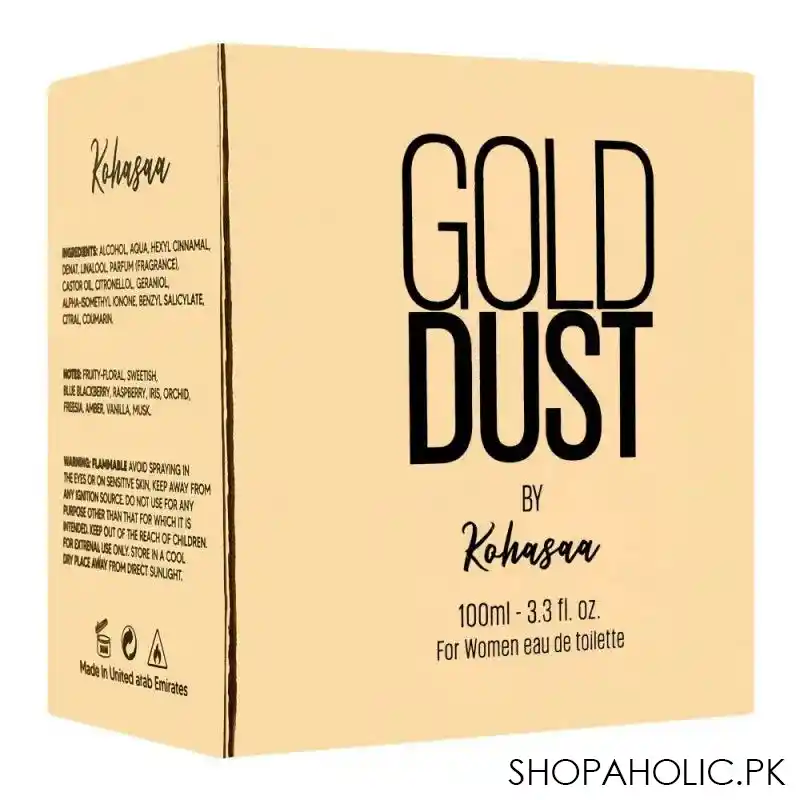kohasaa gold dust for women eau de toilette, fragrance for women, 100ml image2