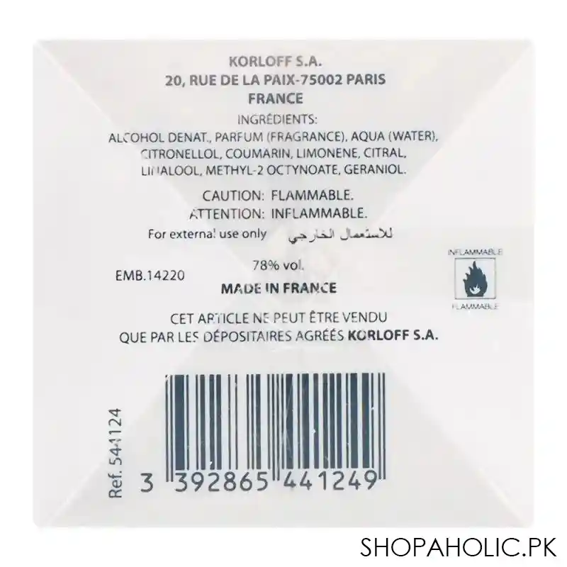 korloff in white eau de toilette, for men, 88ml image3