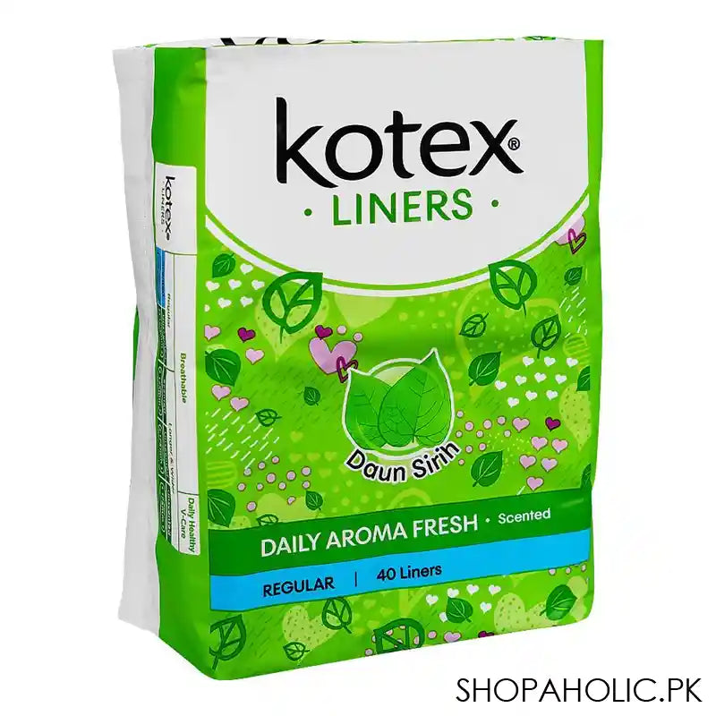 Kotex Betel Leaf Daily Aroma Fresh Scented, Regular Panty Liner, 40-Pack - Main Image