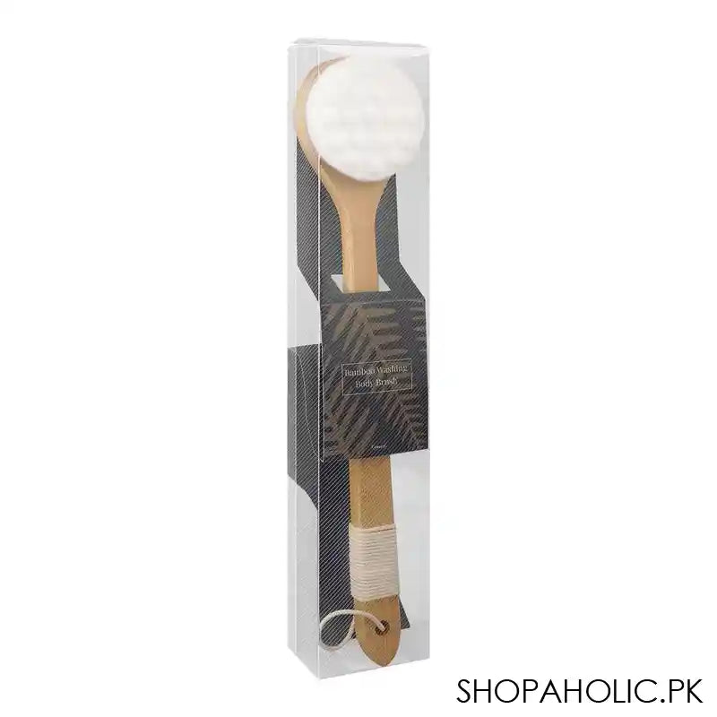 Krramel Bamboo Washing Body Brush, White, NX-0136 - Image 3