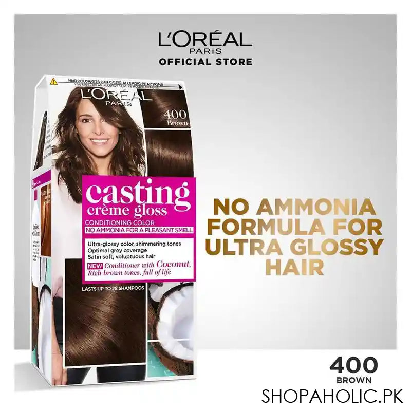L'Oreal Paris Casting Hair Color, 400 Brown - Image 2