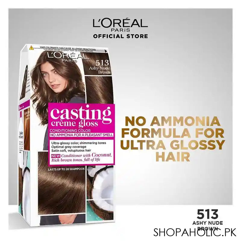 L'Oreal Paris Casting Hair Color, 513 Ashy Nude Brown - Image 2