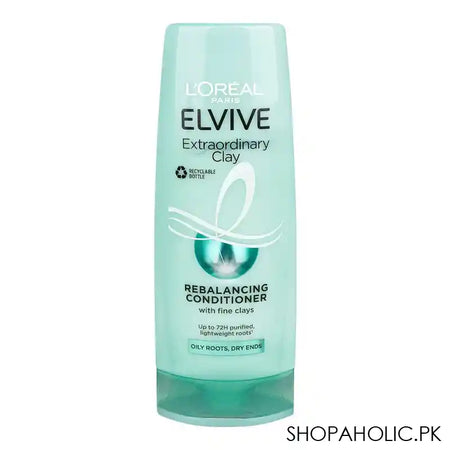 L'Oreal Paris Elvive Extraordinary Clay Rebalancing Conditioner, For Oily Roots and Dry Ends, 300ml - Main Image
