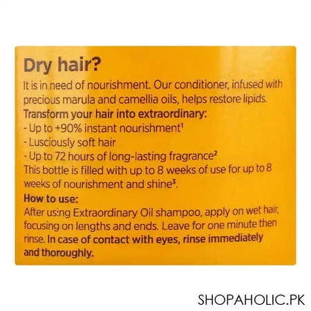 L'Oreal Paris Elvive Extraordinary Oil Nourishing Conditioner With Marula and Camellia Oil, For Dry Hair, 300ml - Image 3