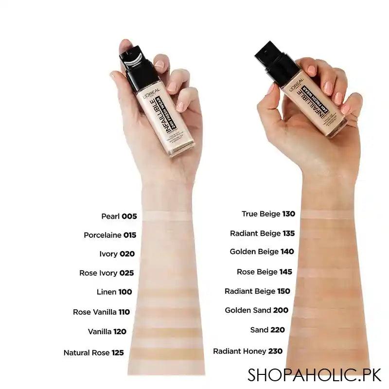 L'Oreal Paris Infallible 24H Stay Fresh Foundation, 140 Golden Beige - Image 5