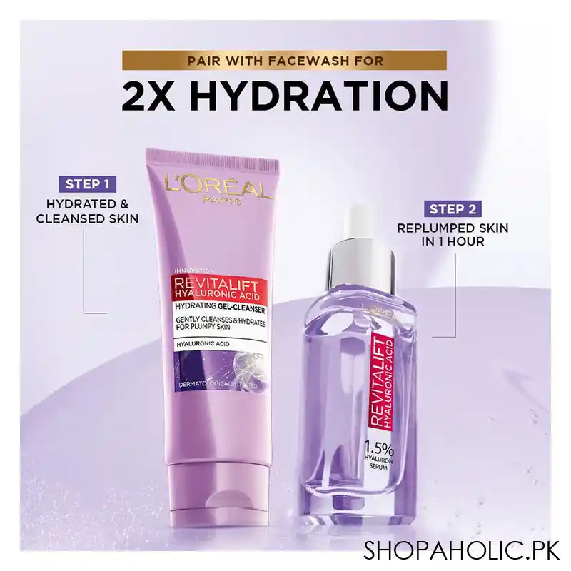 L'Oreal Paris Revitalift Hyaluronic Acid Hydrating Gel Facewash, 100ml - Image 3