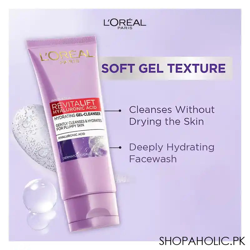 L'Oreal Paris Revitalift Hyaluronic Acid Hydrating Gel Facewash, 100ml - Image 5