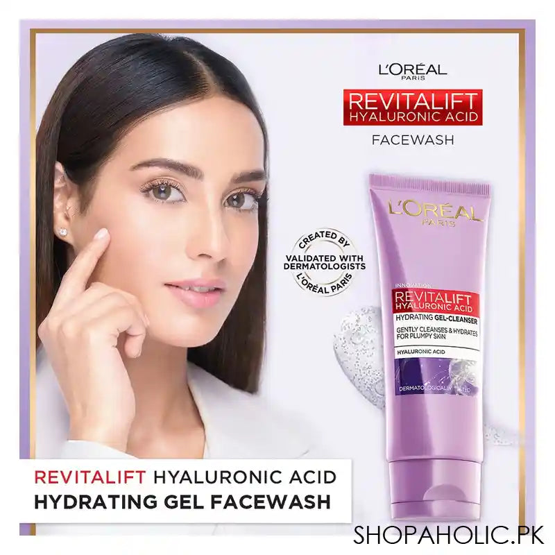 L'Oreal Paris Revitalift Hyaluronic Acid Hydrating Gel Facewash, 100ml - Image 8
