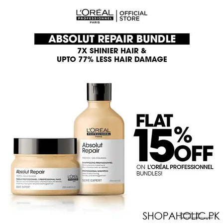 L'Oreal Professionnel Absolut Repair 300ml Shampoo & 250ml Mask, Bundle Offer - Main Image