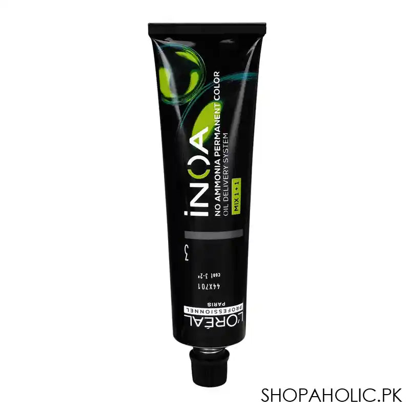 L'Oreal Professionnel Inoa No Ammonia Permanent Hair Colouring Cream, 3 Dark Brown, 60g - Image 5