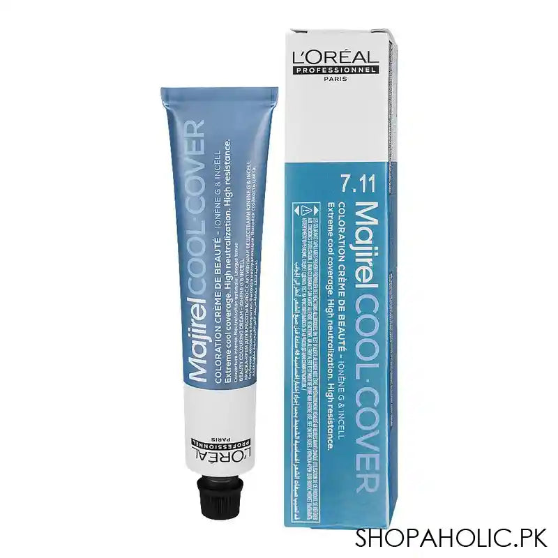 L'Oreal Professionnel Majirel Hair Coloring Cream, 7.11 Deep Ash Blonde - Main Image