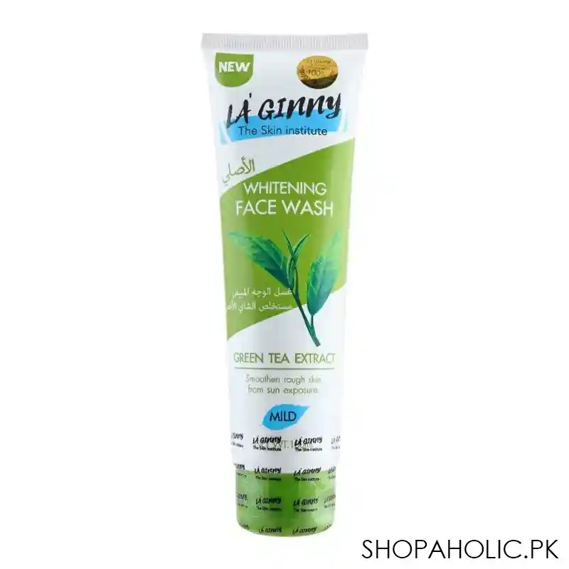la ginny green tea extract whitening face wash, 100ml main image