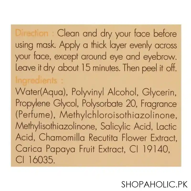 la ginny papaya peep off mask, 100ml image5