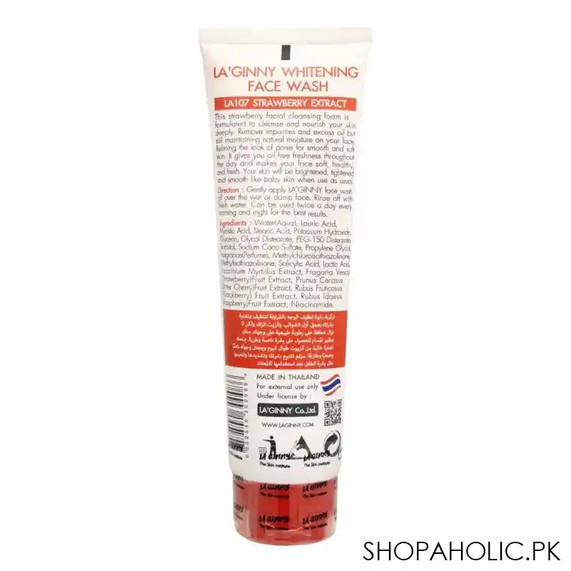 la ginny strawberry extract whitening face wash, 100ml image2