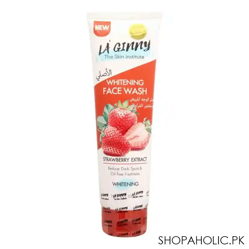 la ginny strawberry extract whitening face wash, 100ml main image