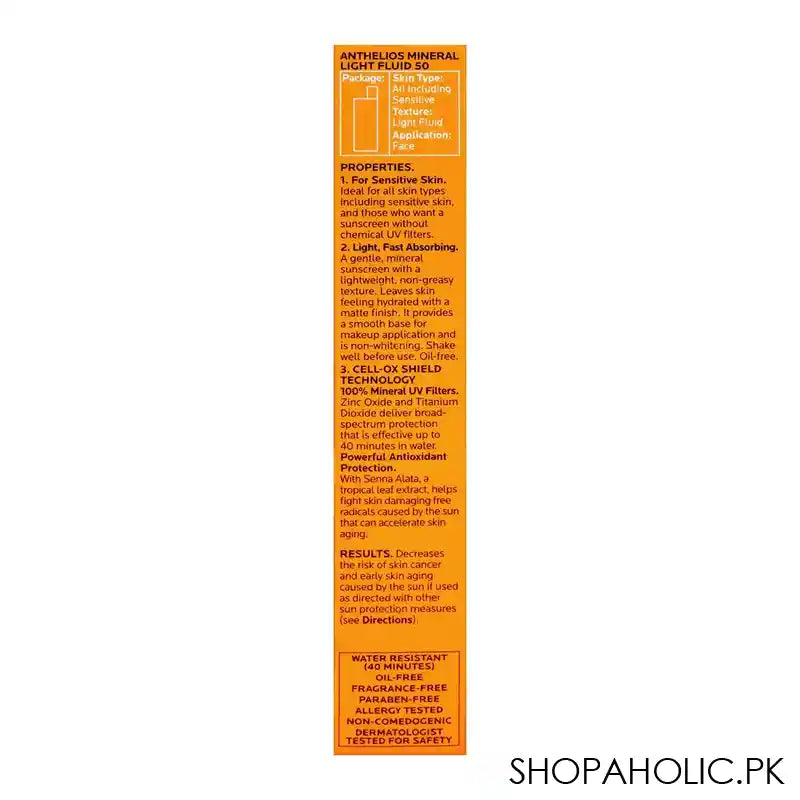 La Roche-Posay Anthelios Mineral Light Fluid Sunscreen Broad Spectrum SPF-50, 50ml - Image 5