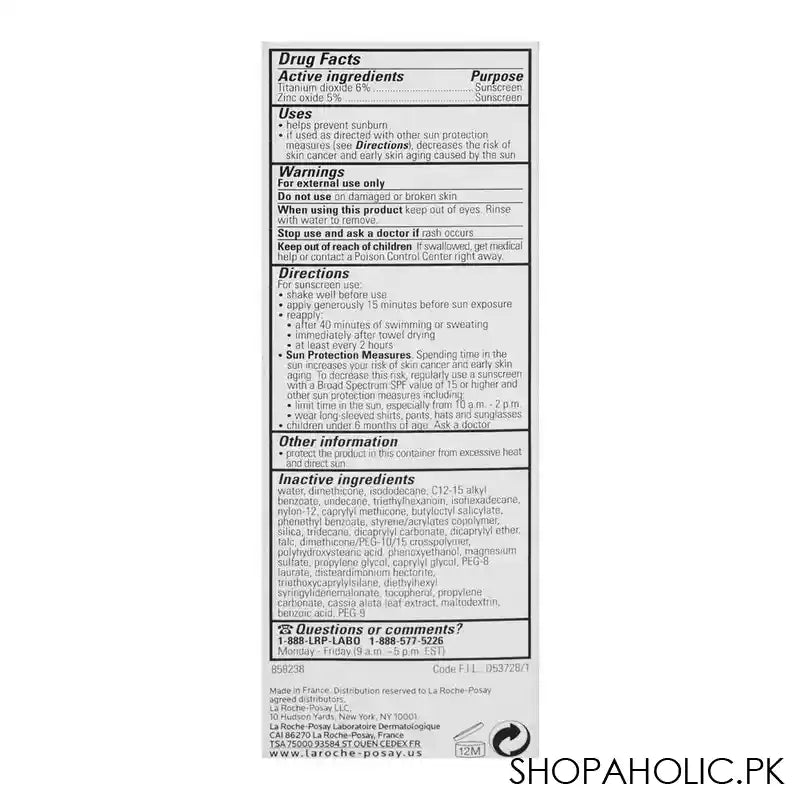 La Roche-Posay Anthelios Mineral Light Fluid Sunscreen Broad Spectrum SPF-50, 50ml - Image 7