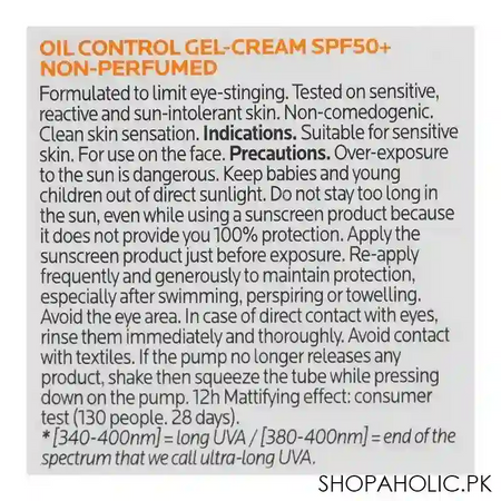 la roche posay anthelios uvmune 400 spf 50+ oil control gel cream, 50ml image5