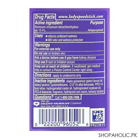 lady speed stick wild freesia invisible dry power deodorant for women, 65g image3