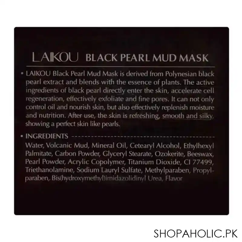 laikou black pearl mud face mask, 85g image3