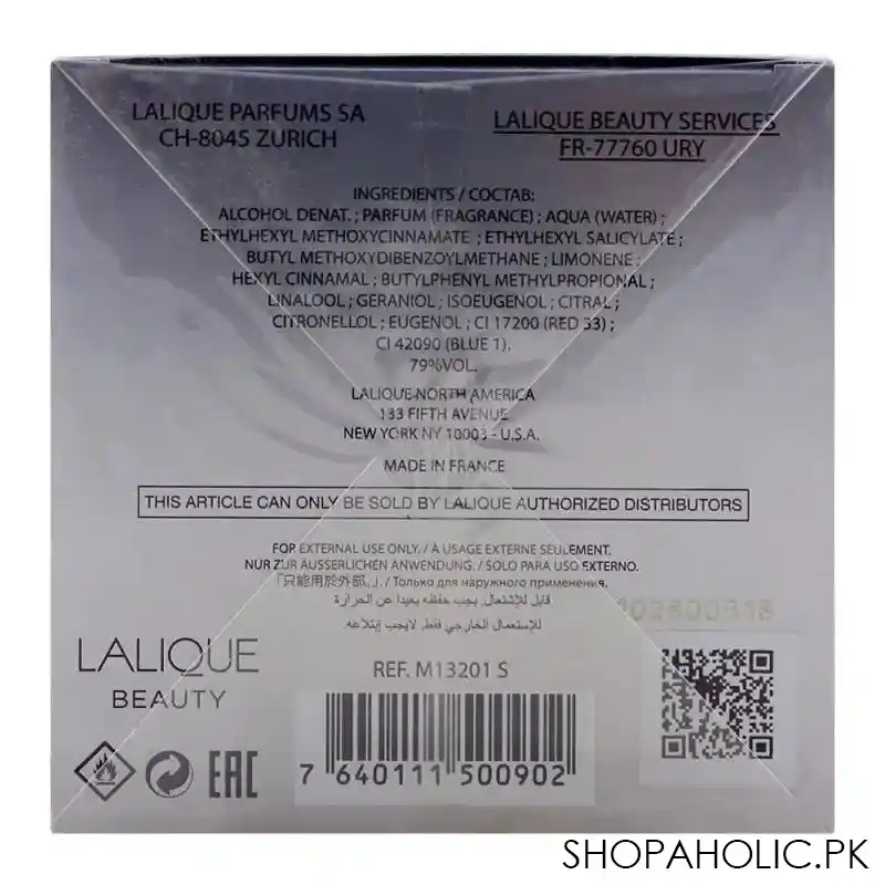 lalique encre noire sport, pour homme, eau de toilette, 100ml image3