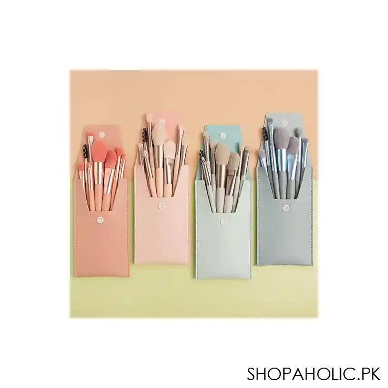 Lameila Travel Mini Makeup Brush Set, 8 Piece, Assorted Colors, #CXT044 - Image 2