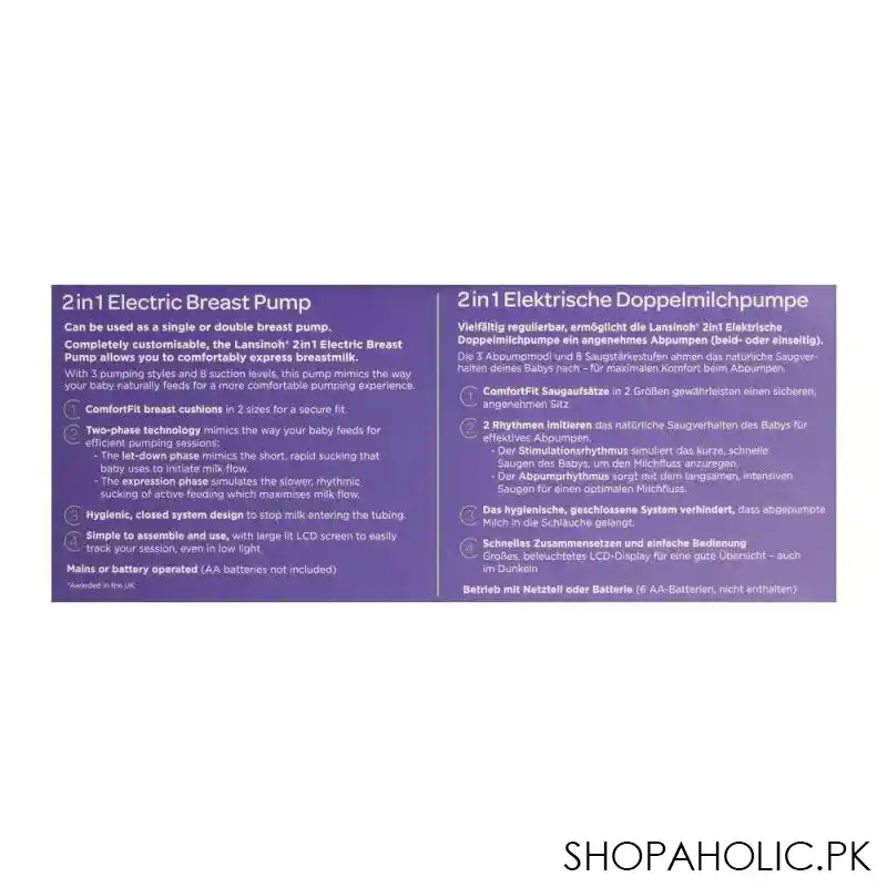 lansinoh 2 in 1 electric breast pump, de53065ct0220 image4