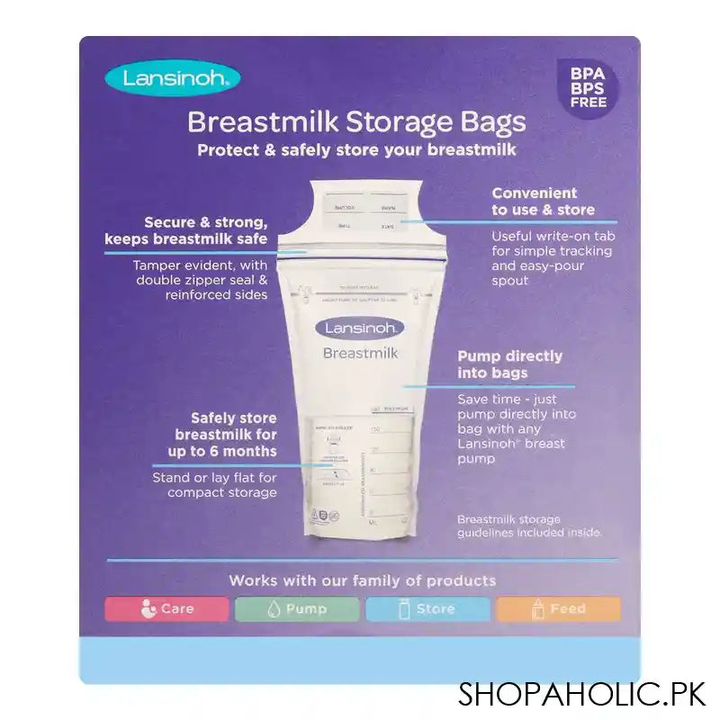 Lansinoh Breast Milk Storage Bags, 25-Pack, BG44204CT0120 - Image 2