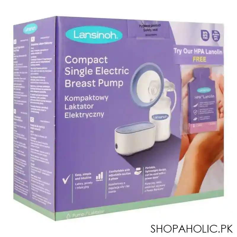 lansinoh compact single electric breast pump, se54090ct0218 image2