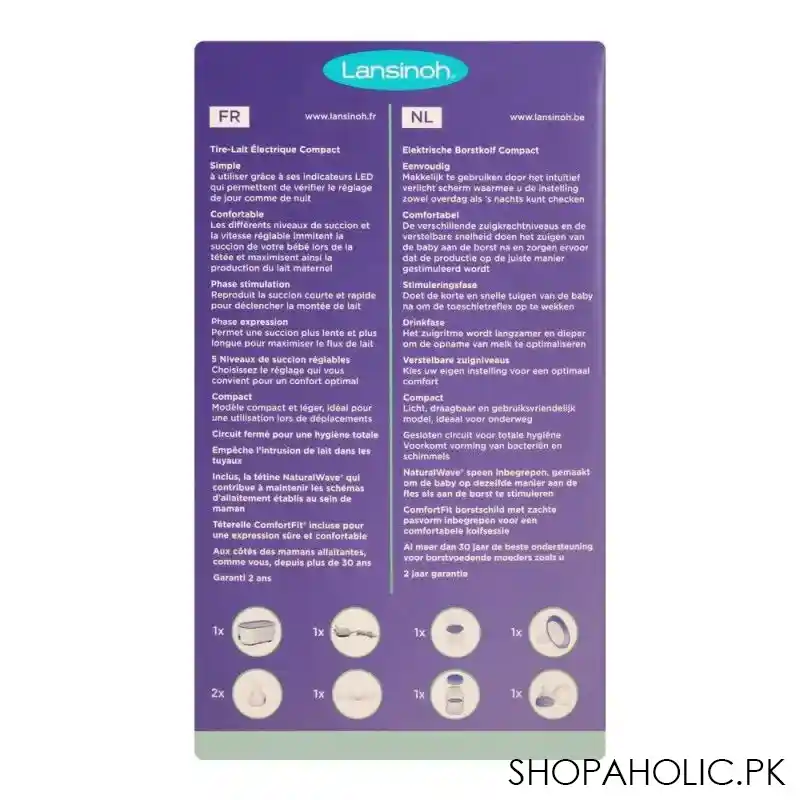 lansinoh compact single electric breast pump, se54090ct0218 image5