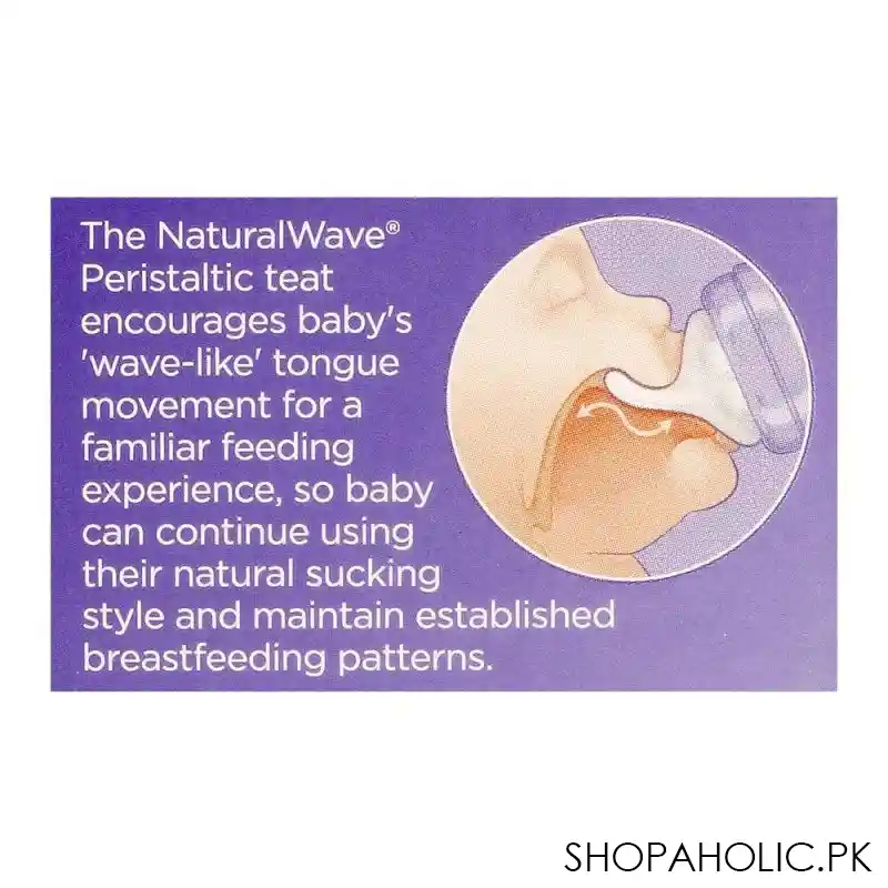 lansinoh feeding bottle with natural wave medium flow teat, 240ml, bt75840ct0620 image4