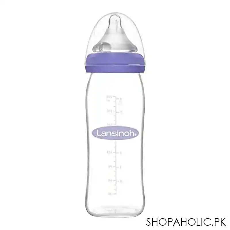 lansinoh feeding bottle with natural wave medium flow teat, 240ml, bt75840ct0620 main image