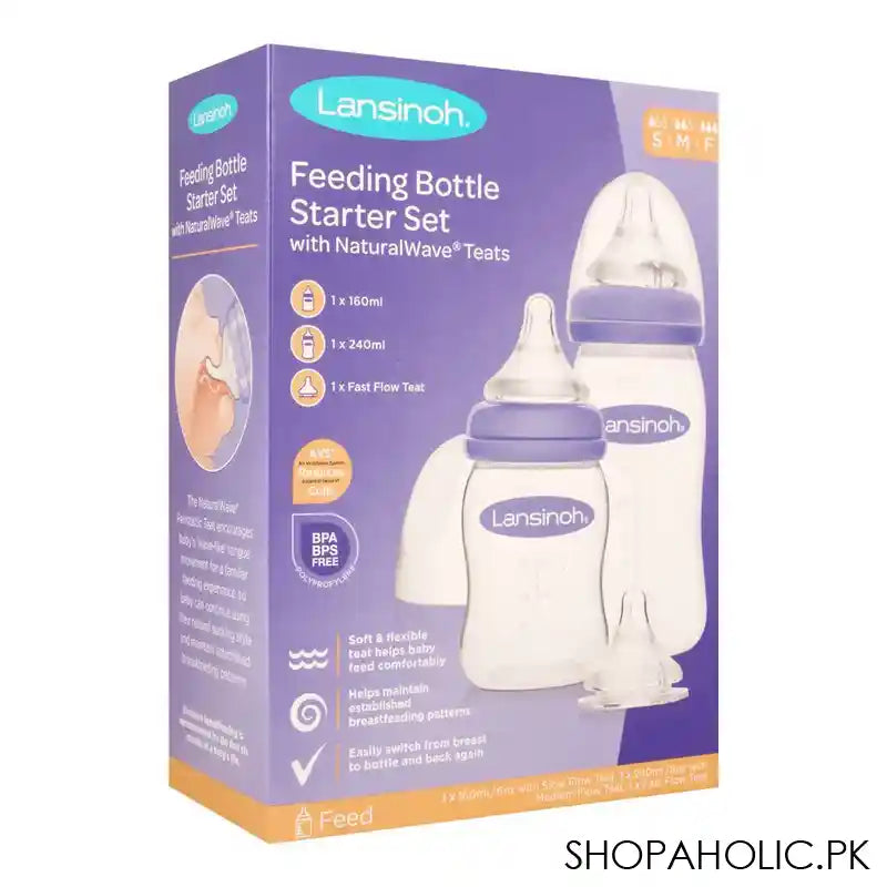 Lansinoh Feeding Bottle With Natural Wave Teats Starter Set, BT76310CT1020 - Image 5