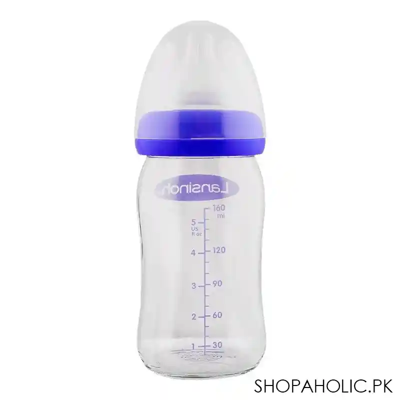 lansinoh glass feeding bottle with natural wave teat, bt77240oct0321, 160ml image2