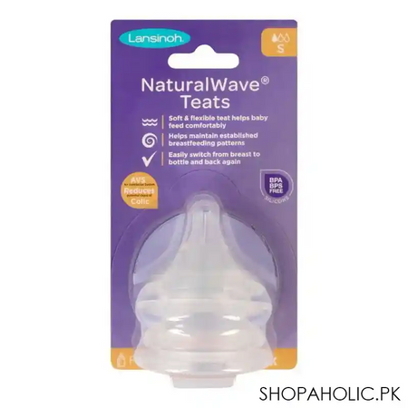 lansinoh natural wave slow flow silicone teats, 2 pack, np75900bc0620 image2