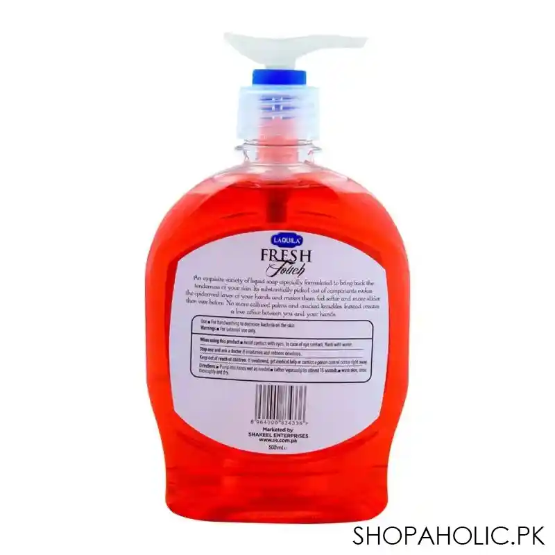 laquila fresh touch rose liquid soap, with glycerin & vitamin e, 500ml image2