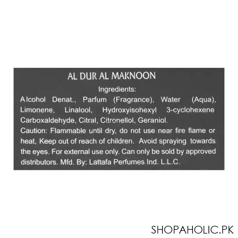 lattafa al dur al maknoon eau de parfum, fragrance for men & women, 100ml image4