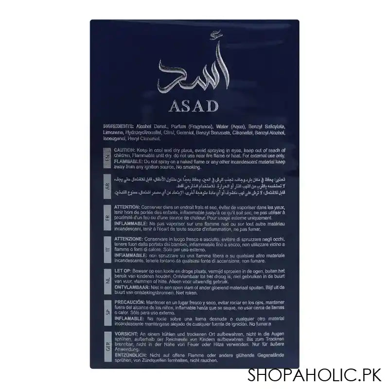 Lattafa Asad Zanzibar, Eau de Parfum, For Men, 100ml - Image 3