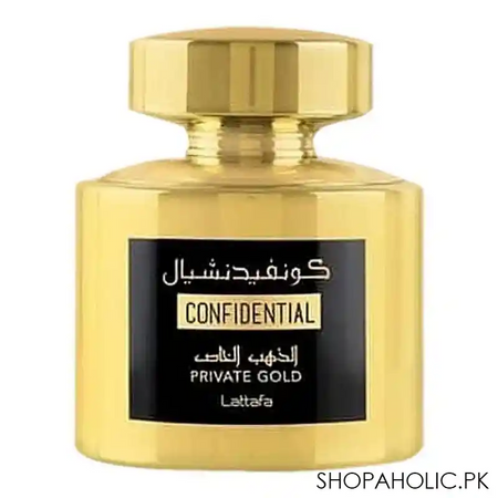 lattafa confidential private gold eau de parfum, fragrance for men & women, 100ml main image