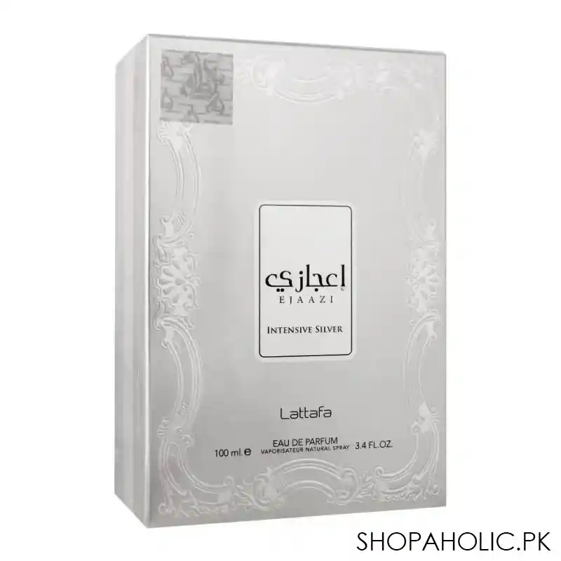 lattafa ejaazi intensive silver eau de parfum, fragrance for men and women, 100ml image2