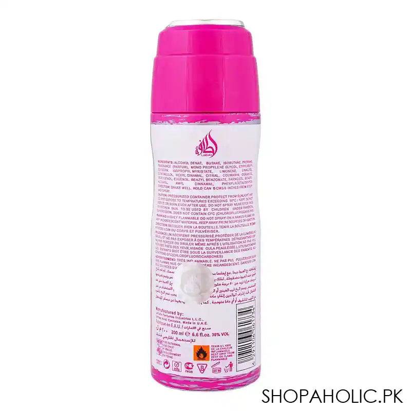 Lattafa Mahasin Crystal Violet Body Spray, For Men & Women, 200ml - Image 2